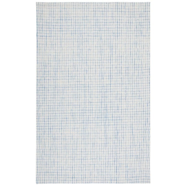 Marbella Blue/Ivory 5 ft. x 8 ft. Houndstooth Area Rug