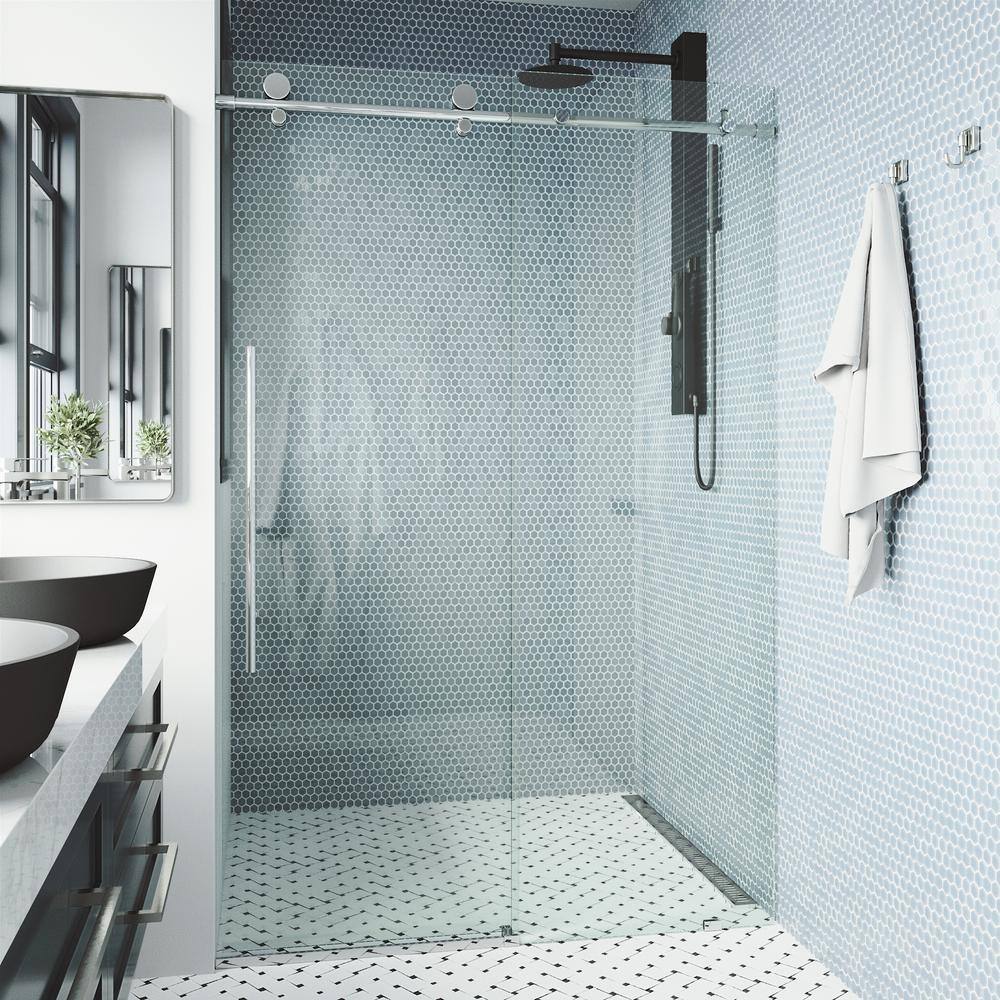 Elan E-Class 52" Frameless Chrome Sliding Shower Door