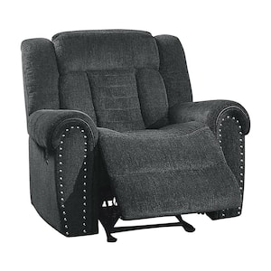 Casoria Charcoal Gray Chenille Manual Glider Recliner