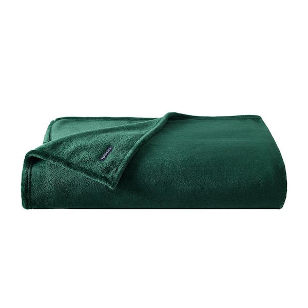 Nautica Na Solid Ultra Soft Plush 1-Piece Green Microfiber Twin Blanket