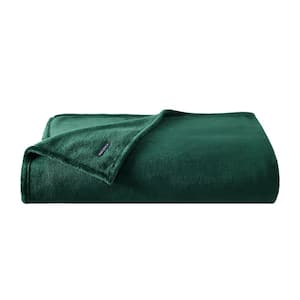 Na Solid Ultra Soft Plush 1-Piece Green Microfiber King Blanket