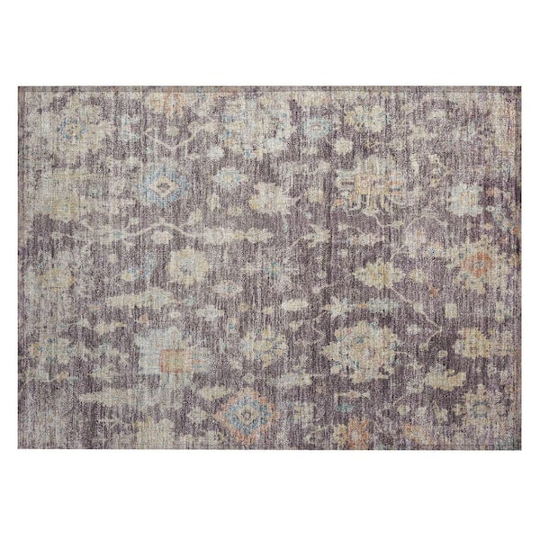 Chantille Machine Washable Indoor/Outdoor Abstract ACN2355 Eggplant 2 ft. x 3 ft. Accent Rug