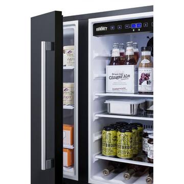 Summit Appliance 30 in. 5.4 cu. ft. Built-In Side by Side Refrigerator in Black, Counter Depth FFRF3070BK