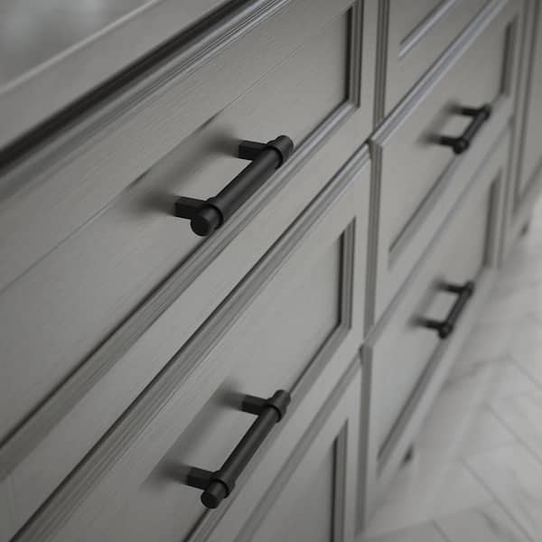 12-Pack Simple Wrapped Bar 3-3/4 in. (96 mm) Modern Matte Black Cabinet Drawer Pulls
