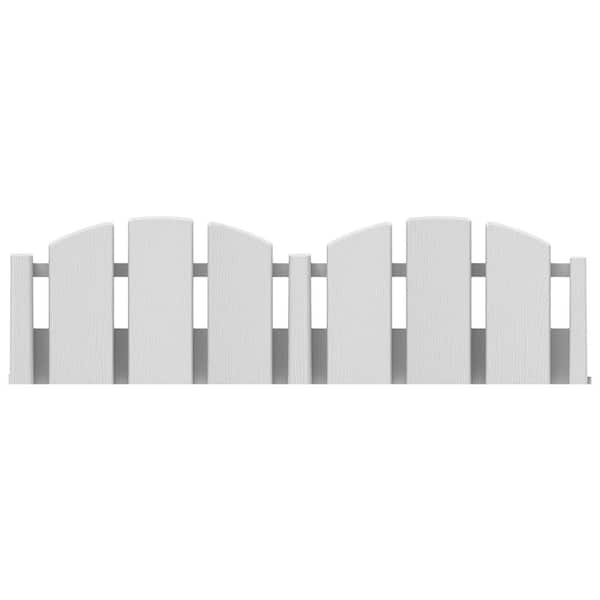 Unbranded 180 in. W x 4.5 in. H Plastic White Adirondack Decorative Landscape Edging, No-Dig Edging with Anchoring Spikes