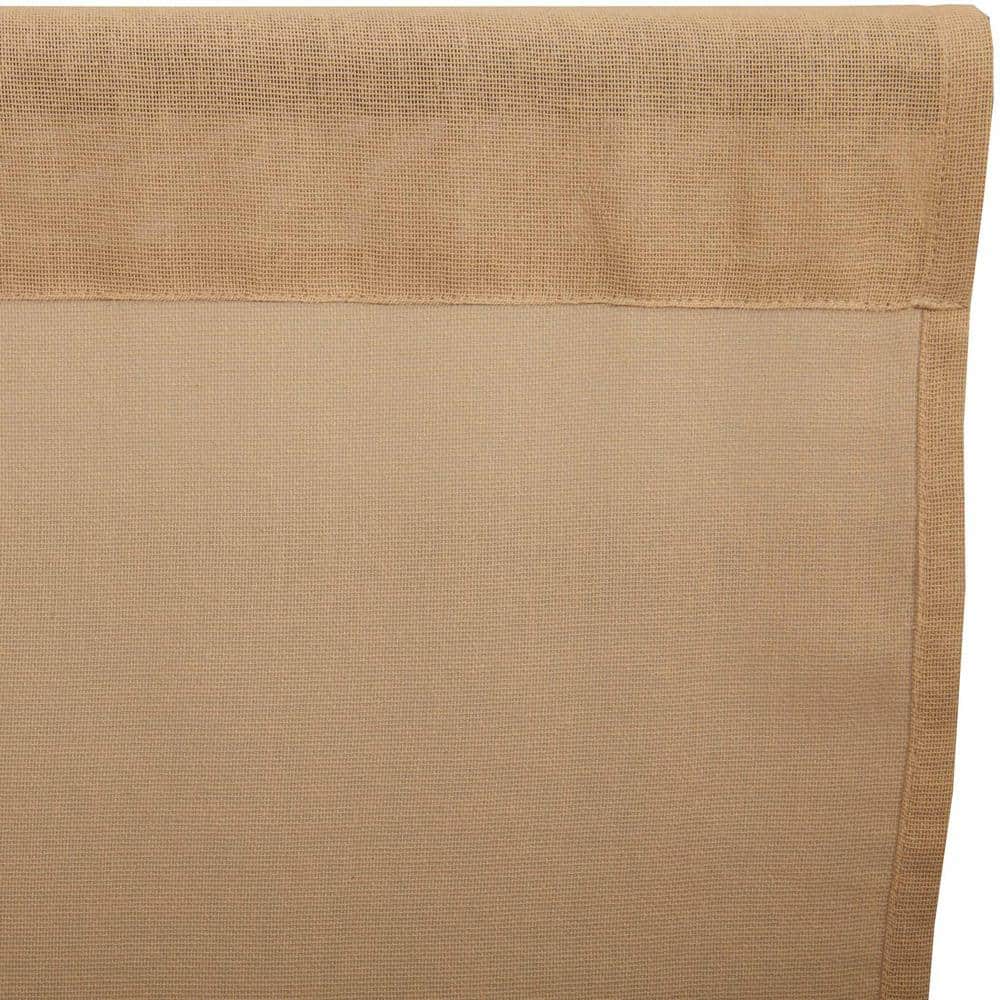 Tan Cotton Sheer Rod Pocket Fringed Prairie Window Panels