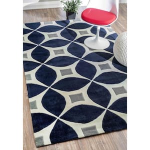 Gabriela Contemporary Navy Doormat 2 ft. x 3 ft.  Area Rug