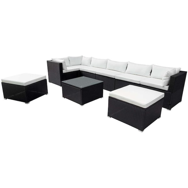 black metal patio sectional