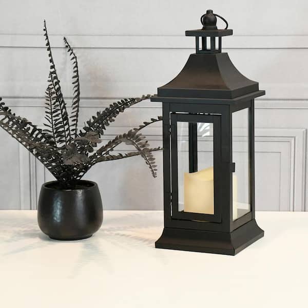 Mariposa Metal Lantern with Flameless Candle, Large, Decor, Flameless  Candles