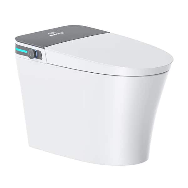 10 in. Rough-In Elongated 1/1.27 GPF Smart Bidet Toilet in White with Auto Flush, Heated Seat, Child Wash, Deodorizer