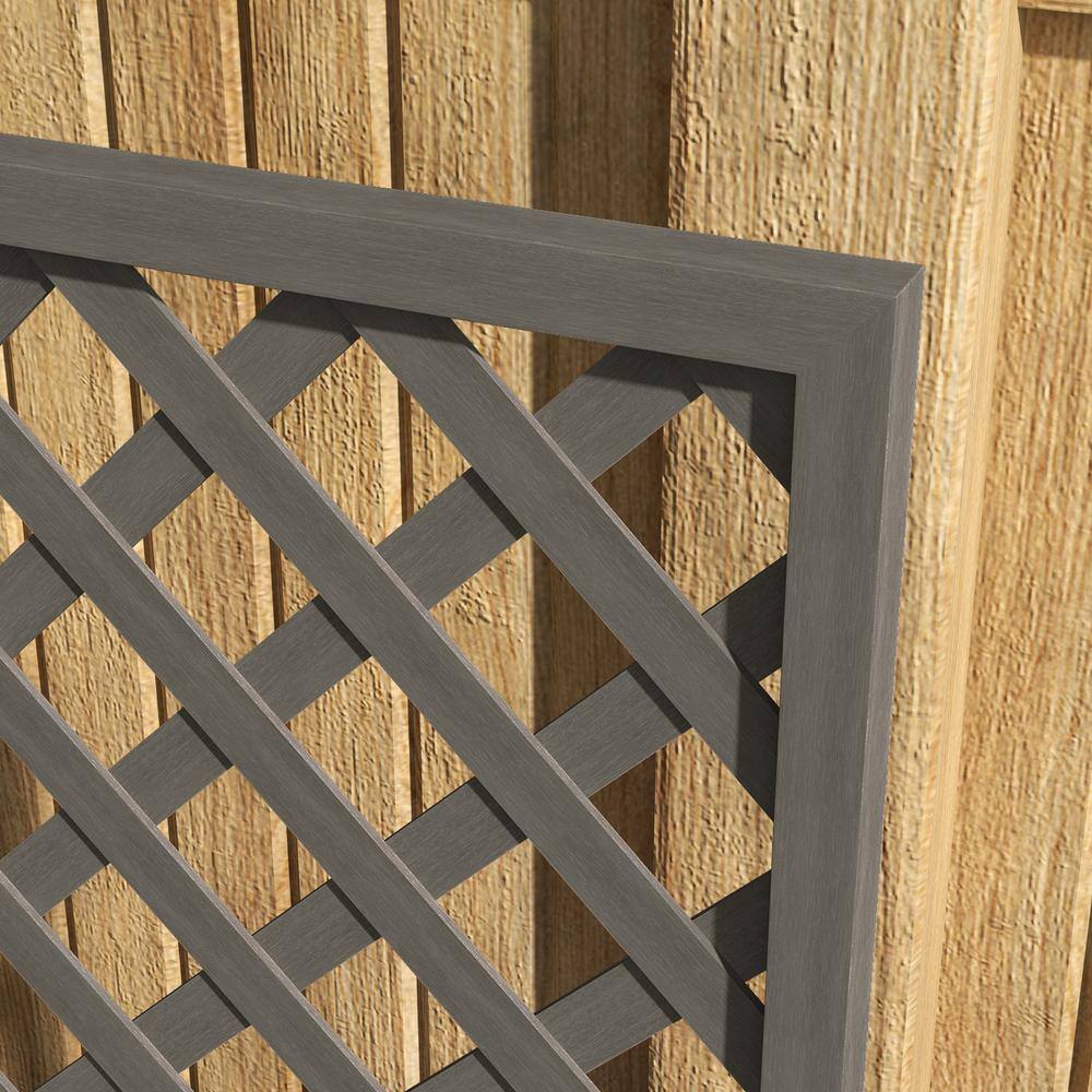 Dark Gray Wood Raised Garden Bed with Trellis