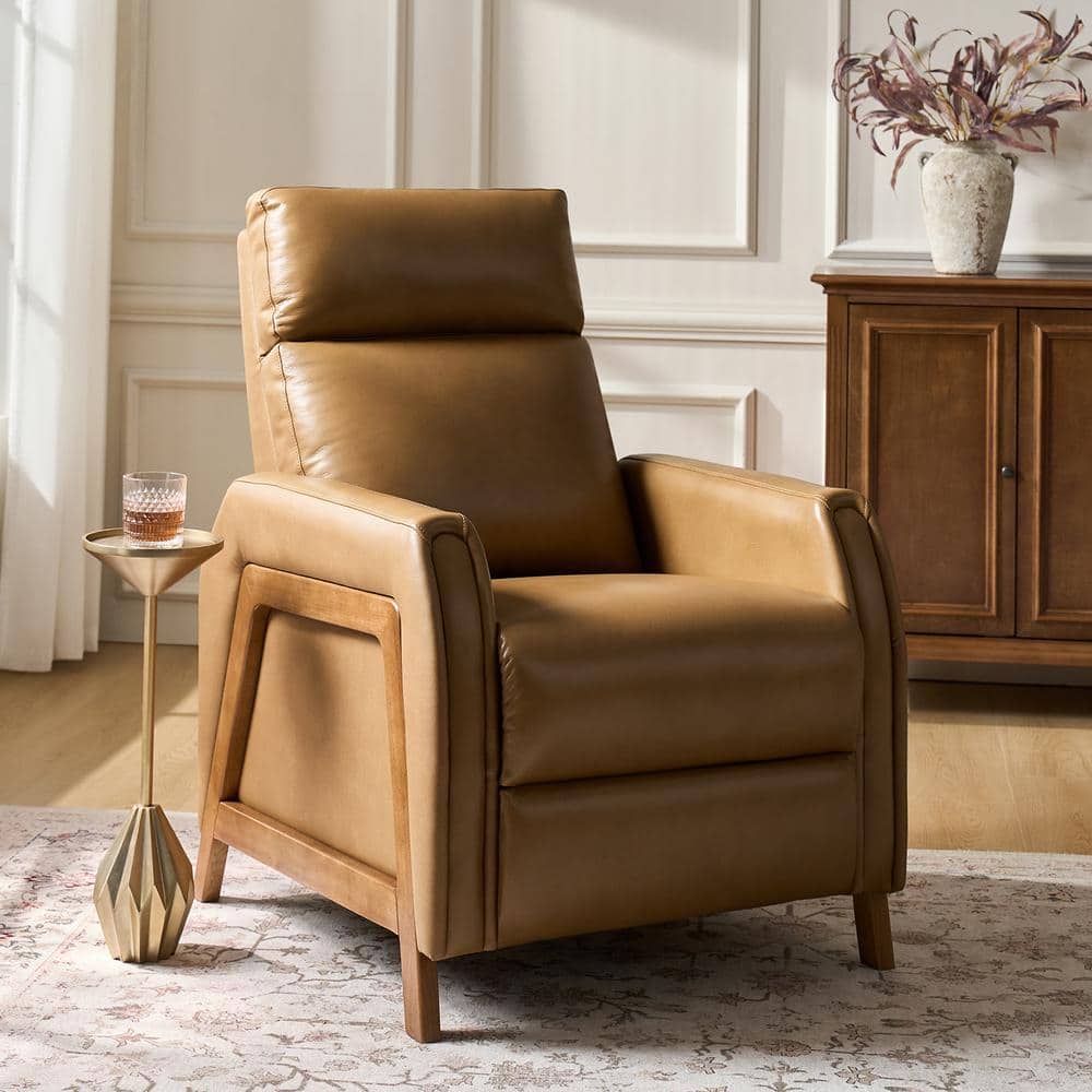 JAYDEN CREATION Casica Camel 29 in. Genuine Leather Power Recliner