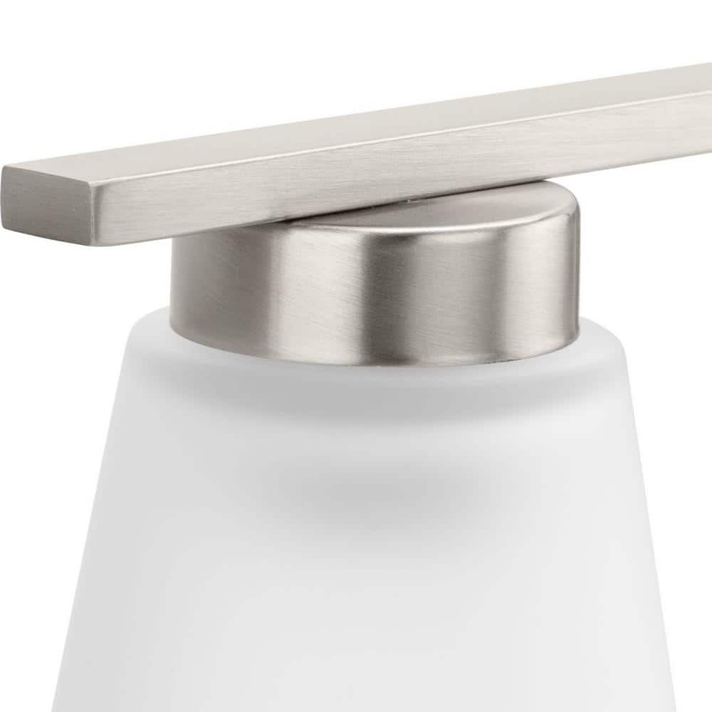 Tanner Brushed Nickel 4-Light Vanity with Etched Glass Shades