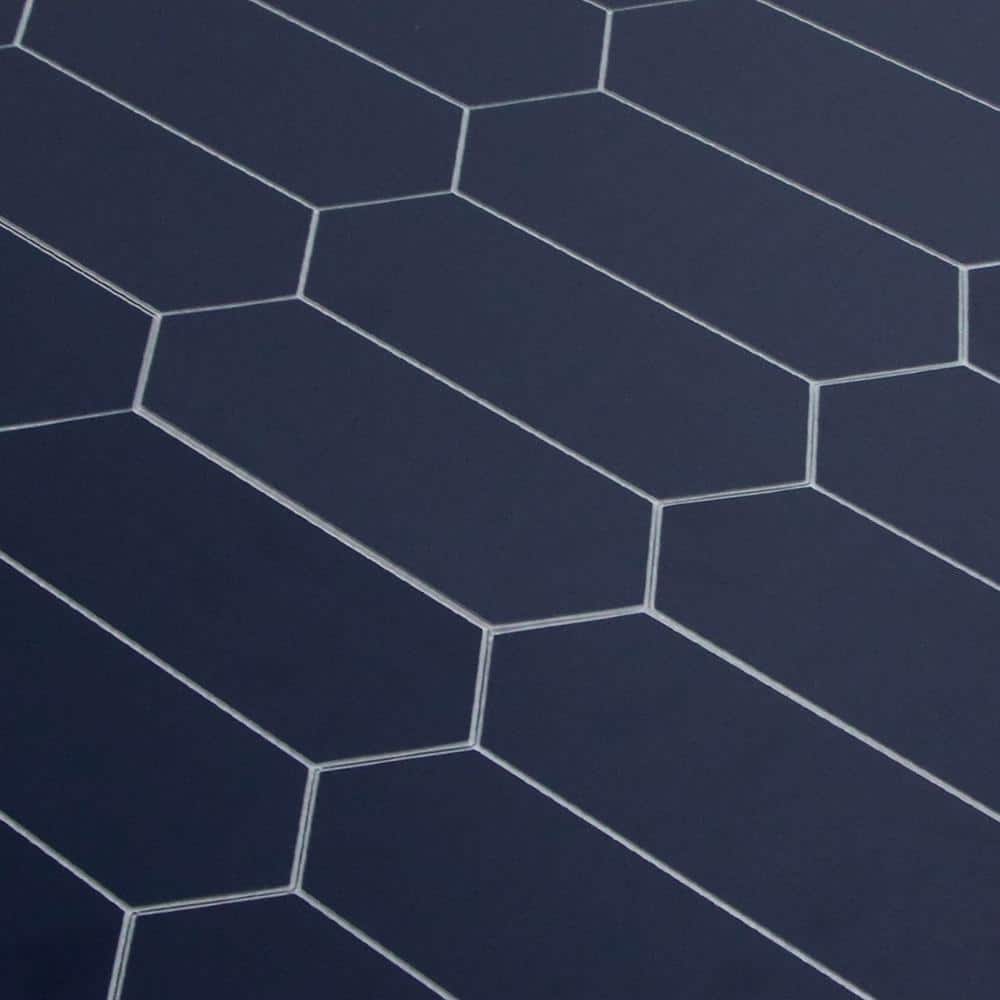 Navy Blue Hexagonal Peel and Stick Mosaic Tile Sheet
