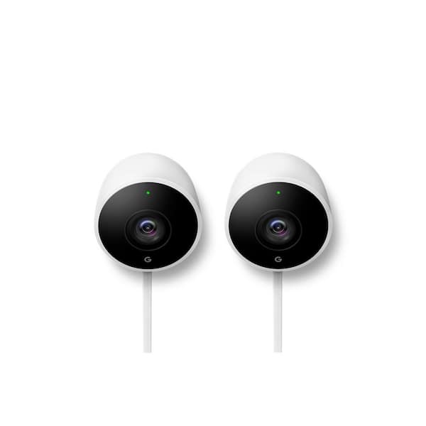 Google Nest Cam Outdoor - 1080p Wired Smart Home Security Camera (2-Pack)