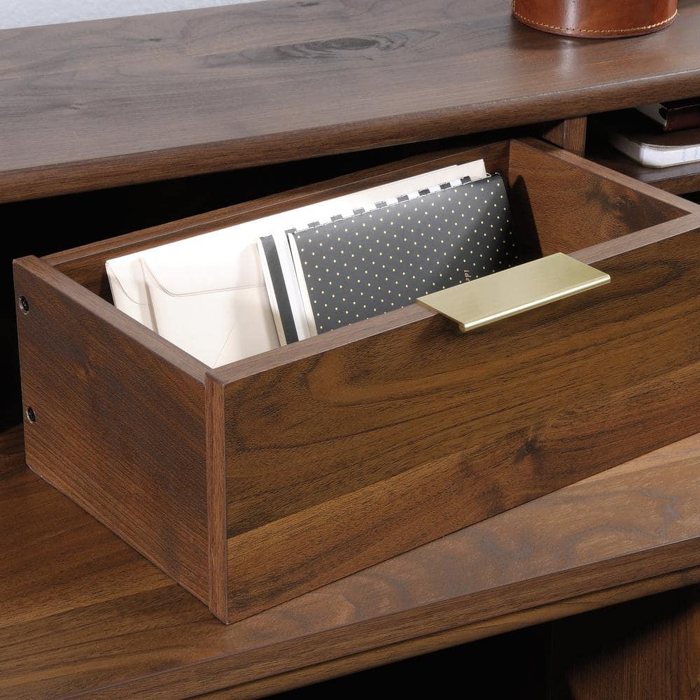 Grand Walnut Mid-Century Desk Hutch with Adjustable Shelf