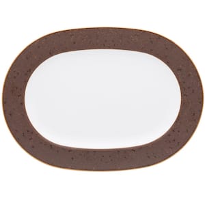 Tozan 14 in. (Brown) Porcelain Oval Platter