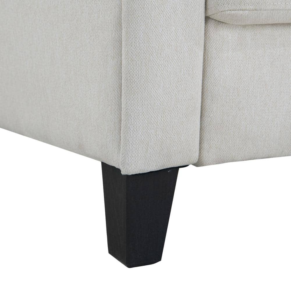 Alexa Oyster Fabric Sofa with Rolled Arms