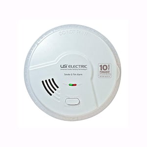 2-In-1 Smoke and Fire Alarm Detector Hardwired 10-Year Sealed Battery Backup Microprocessor Technology