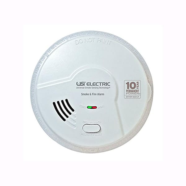 Universal Security Instruments 2-In-1 Smoke and Fire Alarm Detector Hardwired 10-Year Sealed Battery Backup Microprocessor Technology