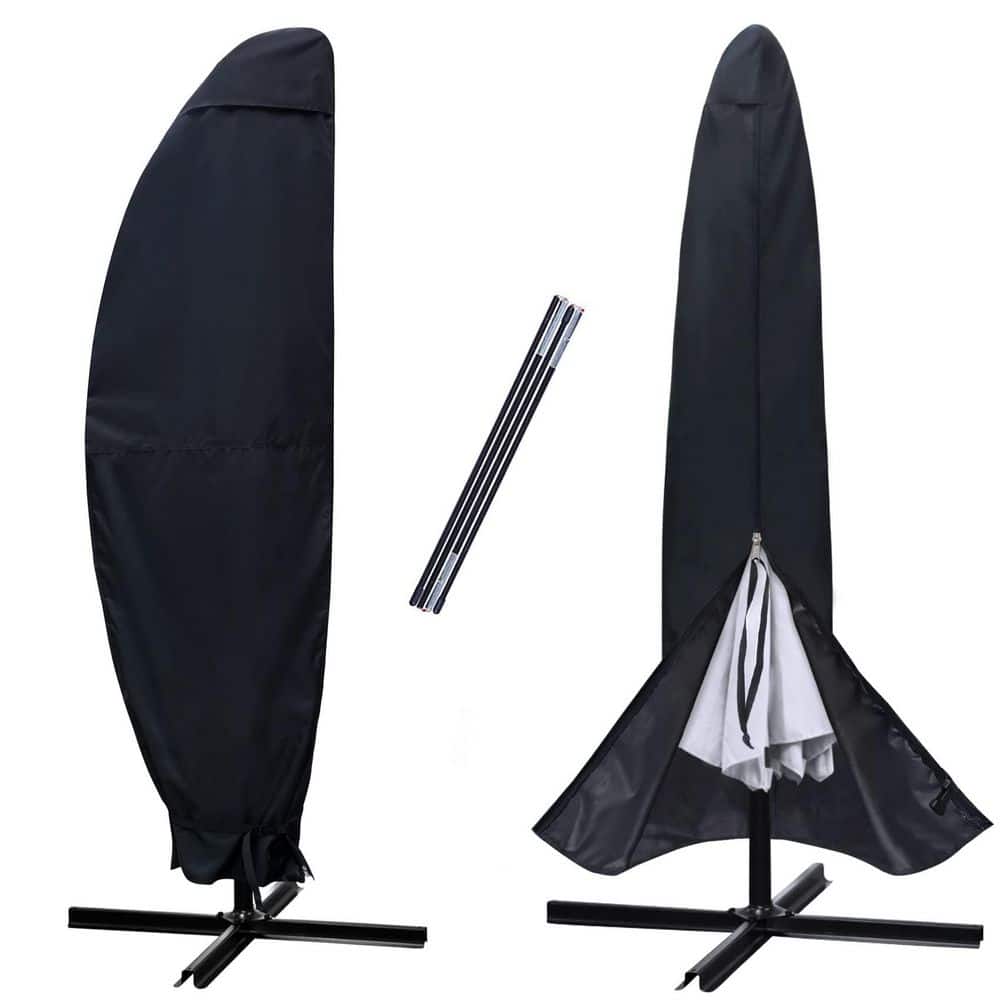 Black Patio Umbrella Cover Outdoor Waterproof Cantilever Parasol Banana Umbrella Cover Fits 8 ft. to 11 ft. price history on PriceWatchPro