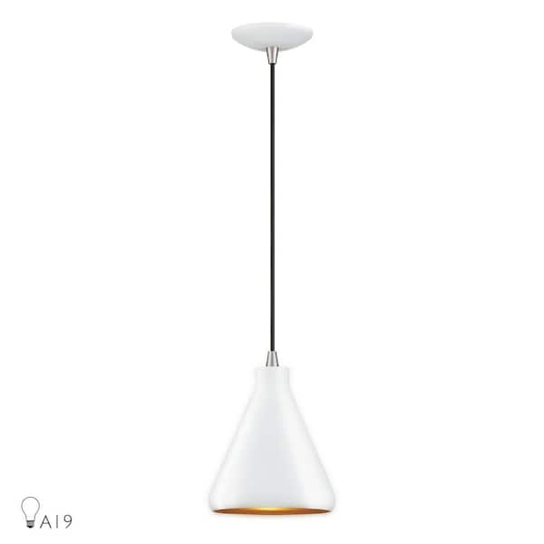 Livex Lighting Geneva 1-Light White Cone Mini Pendant Light