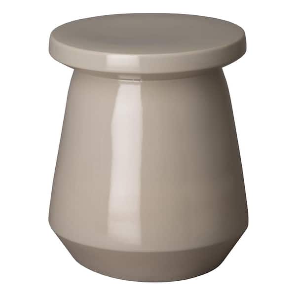 Emissary Vic 18 in. H Gray Round Ceramic Garden Stool