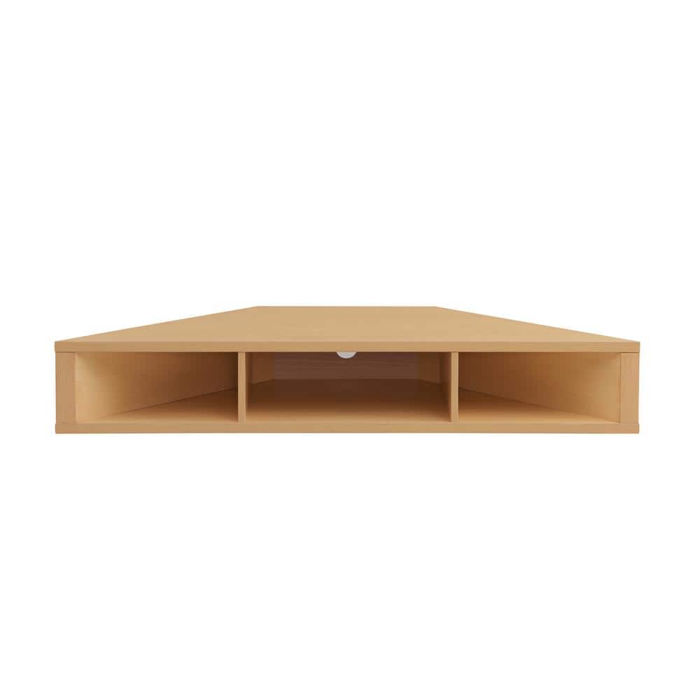 Maple Corner Floating TV Console with Open Shelves