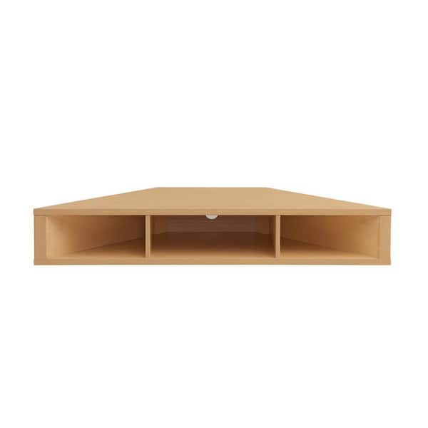 Emmeline 47 in. Gingko/Light Maple Particle Board Corner Floating TV Stand Fits TVs Up to 45 in. with Cable Management
