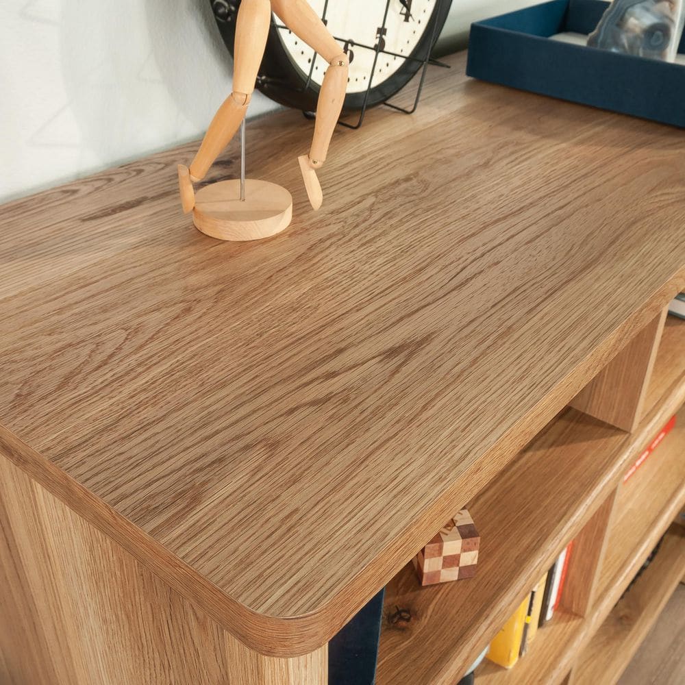Dover Edge Timber Oak Cubby Storage Bookcase with Adjustable Shelves