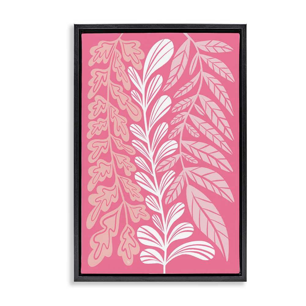 Peach Pink Long Plants by Martina Pavlova Black Floater Frame Nature Graphic Art Print 31 in. x 21 in. price history on PriceWatchPro