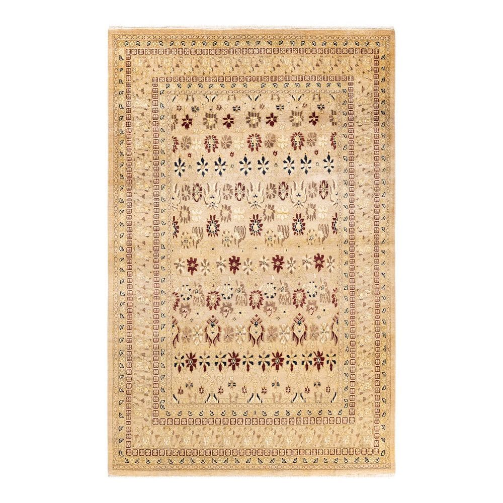 Mogul 6 ft. x 9 ft. Yellow Oriental Wool Indoor Area Rug price history on PriceWatchPro
