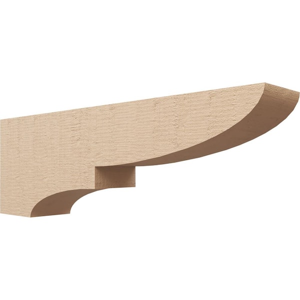 Ekena Millwork 6-in. x 36-in. x 12-in. Series 3 Thin Ridgewood Rough Cedar Woodgrain Timberthane Polyurethane Corbel, Primed Tan