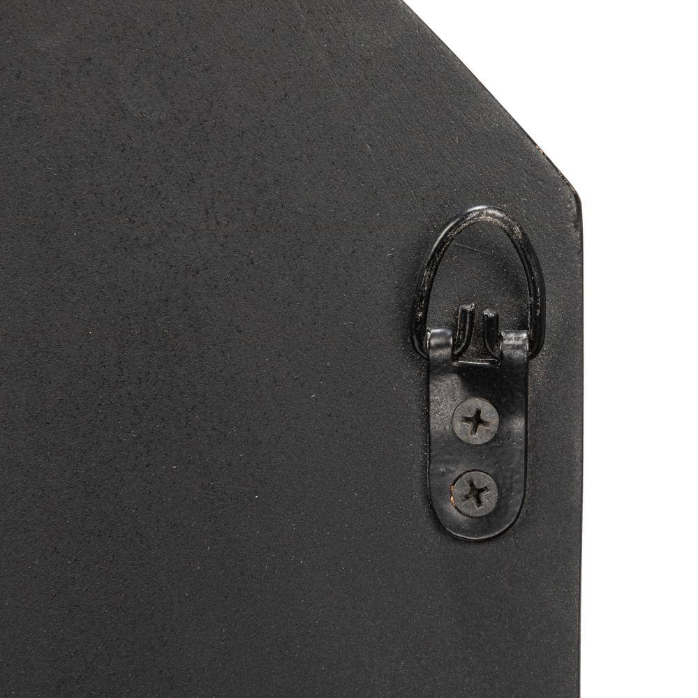 Hexagonal Black Wood Framed Wall Mirror