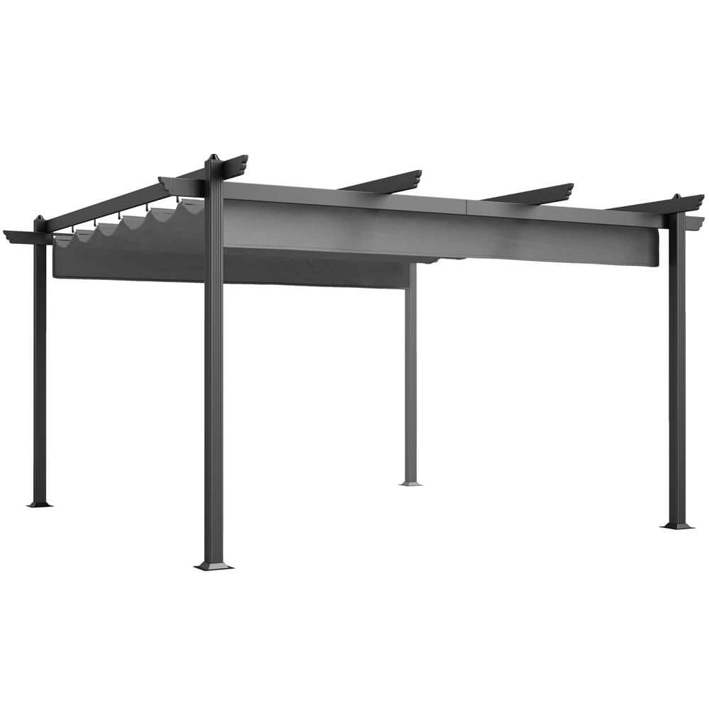 13 ft. x 13 ft. Metal Retractable Pergola Canopy with Stronger Aluminum Fra