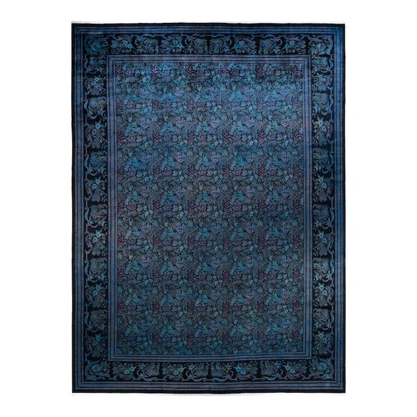 Solo Rugs Transitional One-of-a-Kind Contemporary Black 12 ft. 2 in. x 17 ft. 1 in. Overdyed Area Rug