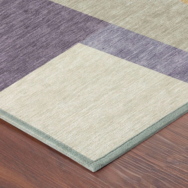 Chantille Machine Washable Indoor/Outdoor Abstract ACN2446 Plum 8 ft. x 10 ft. Area Rug
