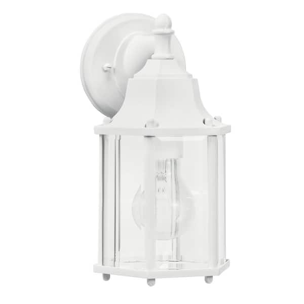 KICHLER Chesapeake 10.25 in. 1-Light White Outdoor Hardwired Wall Lantern Sconce with No Bulbs Included (1-Pack)