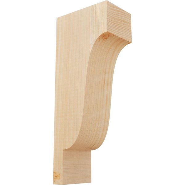 Ekena Millwork 3-1/2 in. x 6 in. x 14 in. Douglas Fir Newport Smooth Corbel
