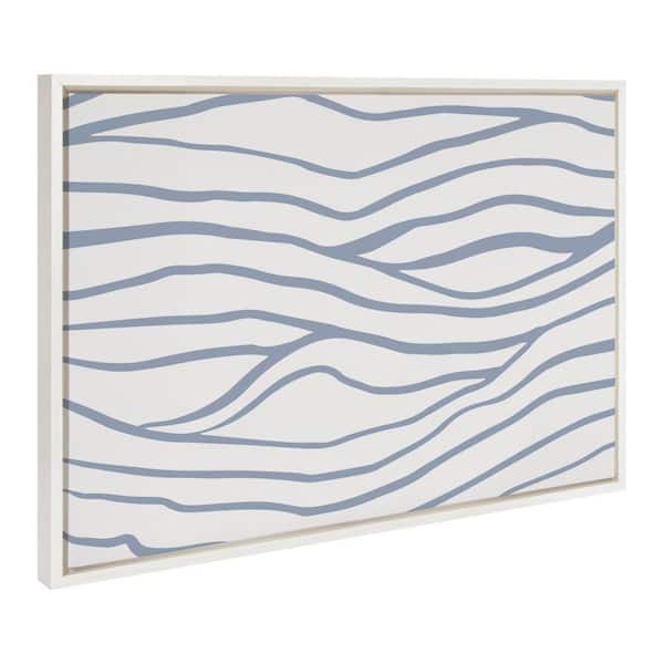 Kate and Laurel Sylvie Simple Elegant Coastal Waves by the Creative Bunch Studio Framed Art Print 23 in. x 33 in.