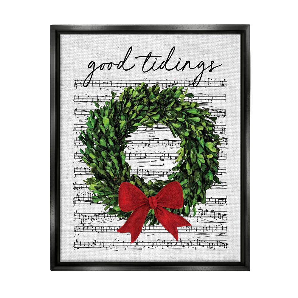 Tidings Holiday Wreath by Lettered and Lined 1 Piece Floater Frame Graphic Print Nature Poster Art Print 31 in. x 25 in. price history on PriceWatchPro