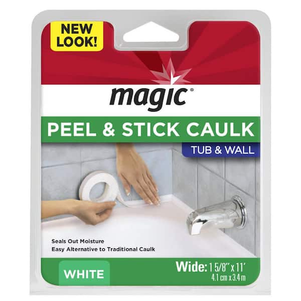 Magic 1-5/8 in. x 11 ft. Tub and Wall, Peel and Stick Caulk Strip in White