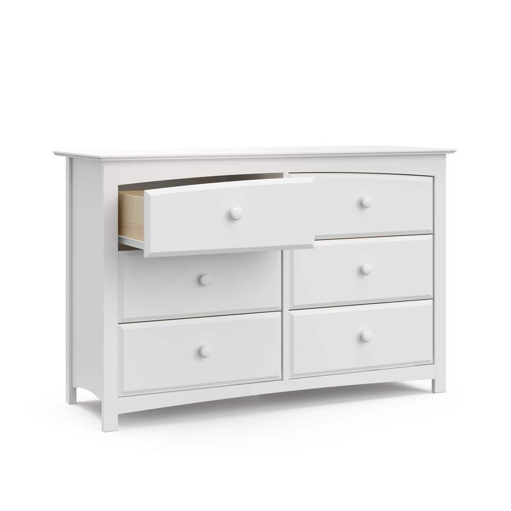 Kenton Classic White 6-Drawer Nursery Dresser with Safety Stops