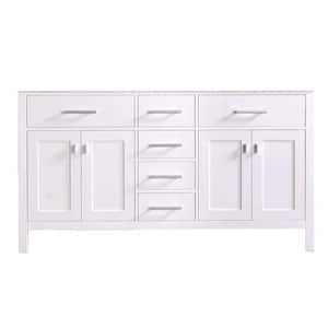 London 60.5 in. W x 21.5 in. D Vanity Cabinet Only in White