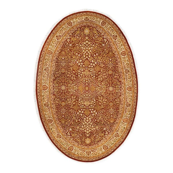 Mogul One-of-a-Kind Traditional Orange 5 ft. 1 in. x 7 ft. 7 in. Oriental Area Rug