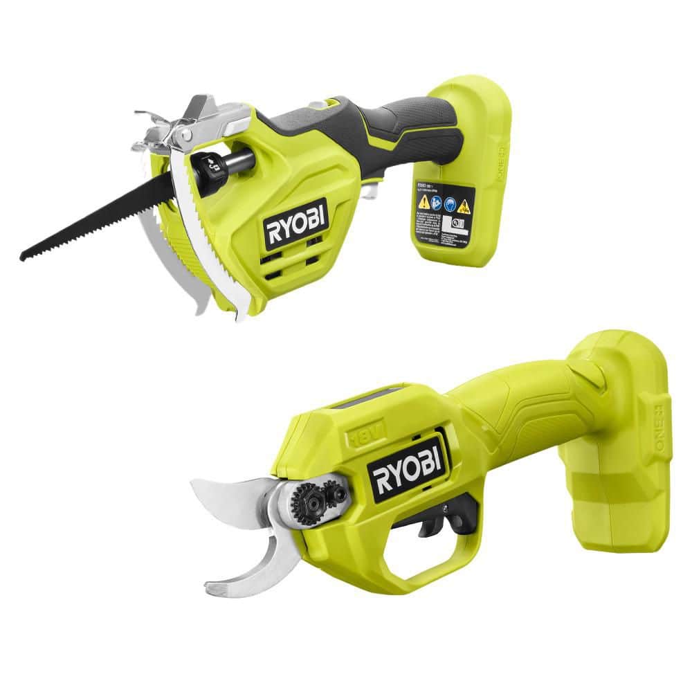 RYOBI ONE+ 18V Cordless Pruner and Reciprocating Saw (2-Tool