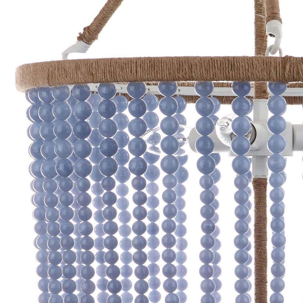 Budapest Luxury Boho Chic Blue Beaded 3-Light Pendant