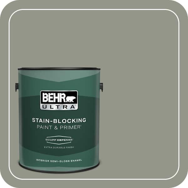BEHR ULTRA 1 gal. #ECC-36-1 Shady Willow Extra Durable Semi-Gloss Enamel Interior Paint & Primer