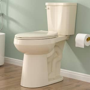 21 in. Tall Seat 2-Piece Toilet 1.28 GPF Single Flush Elongated Toilet Map Flush 1000g with Soft-Close Seat in Biscuit