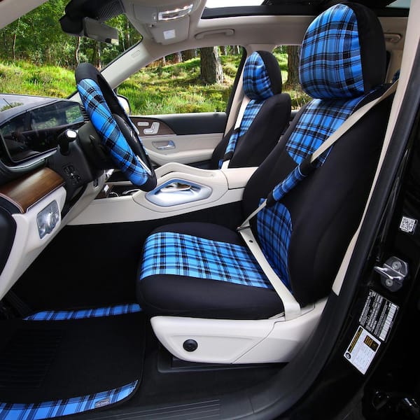 FH Group Tartan57 Plaid Print 47 in. x 23 in. x 1 in. Seat Covers